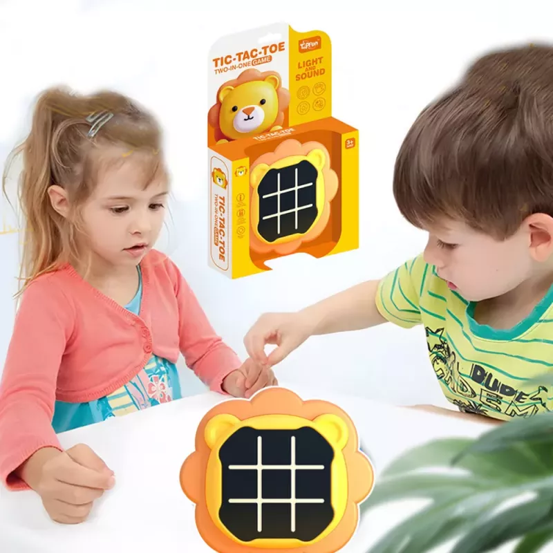LEAN TOYS Gioco elettronico 3in1 tris memory leone arancione