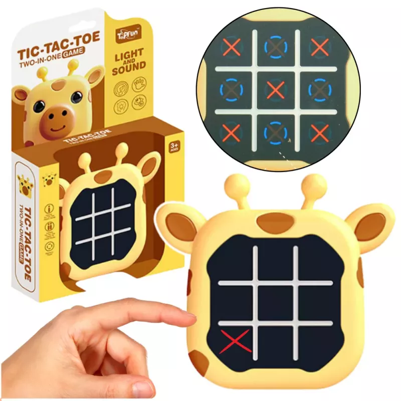 LEAN TOYS Gioco elettronico 3in1 tris memory giraffa giallo