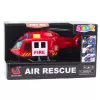 LEAN TOYS Elicottero dei pompieri con gru, luce e suono rosso