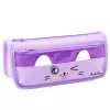 LEAN Astuccio scolastico due scomparti motivo gatto viola 22 cm