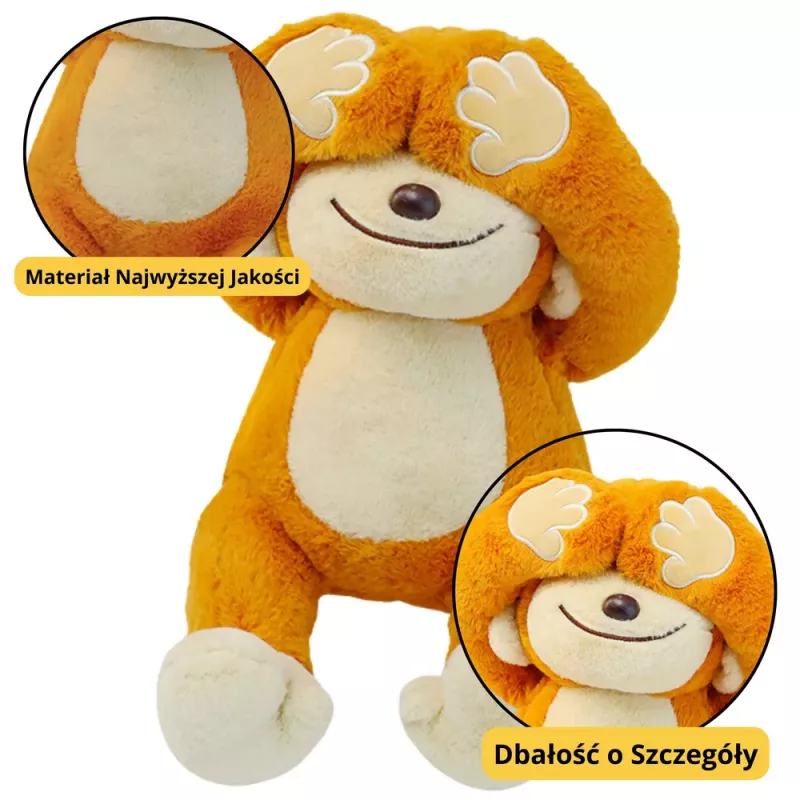LEAN TOYS Peluche mascotte scimmia con magneti marrone 23cm