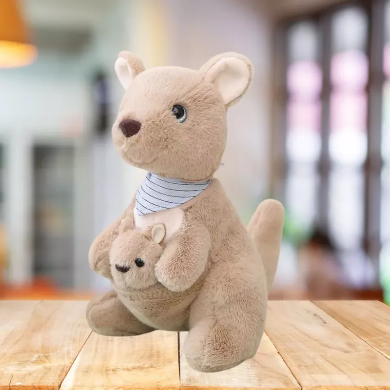 LEAN TOYS Peluche mascotte canguro con cucciolo 23cm