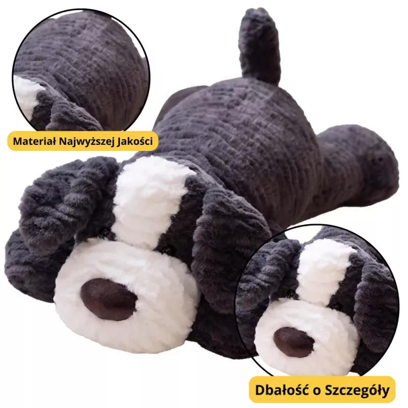 LEAN TOYS Peluche mascotte cane grigio scuro 30cm