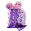 Zaino peluche LEAN con orecchie stelle dorate bambino viola rosa