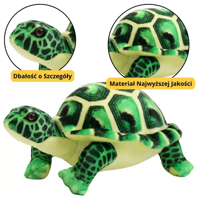 LEAN TOYS mascotte in peluche tartaruga peluche verde 25 cm
