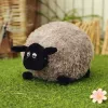 LEAN TOYS mascotte in peluche pecora peluche con lana riccia, marrone chiaro, 20 cm