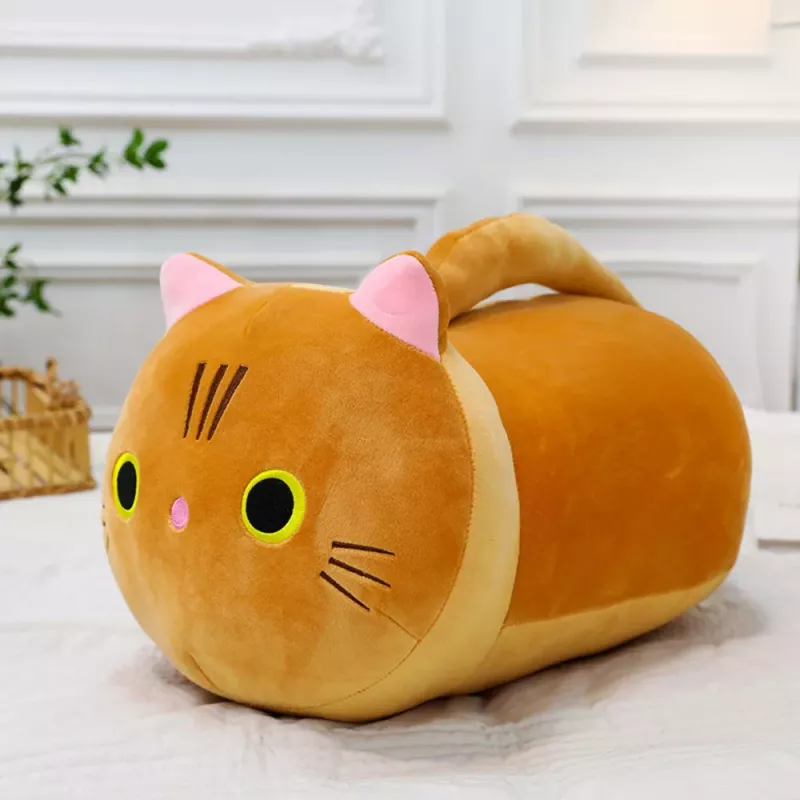 LEAN TOYS mascotte in peluche gatto con coda lunga zenzero 40 cm