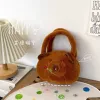 LEAN TOYS borsa in peluche capibara con rosa marrone 20 cm