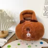 LEAN TOYS borsa in peluche capibara con tazza marrone 20 cm