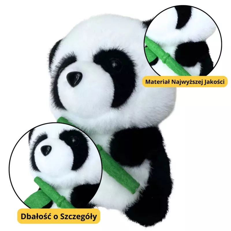 LEAN TOYS Peluche mascotte peluche panda con bambù 18 cm