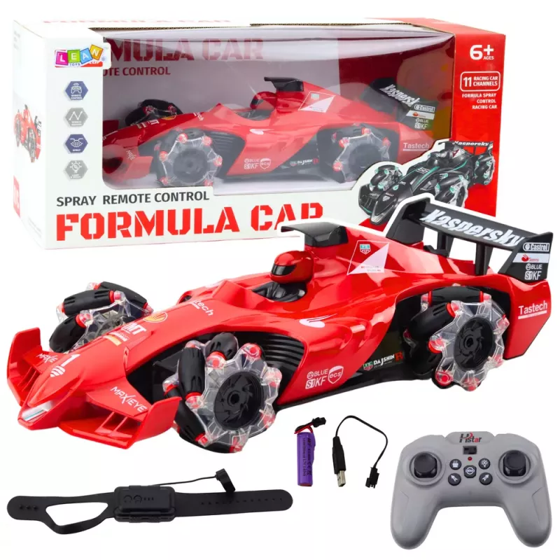 LEAN TOYS Auto RC effetto fumo 2.4G rosso