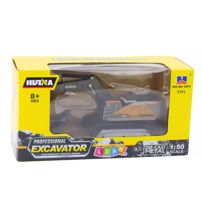 Huina Escavatore cingolato in metallo con benna mobile nero 1:50