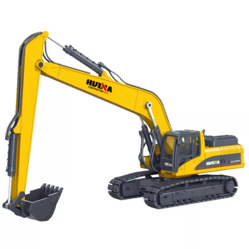 Huina Escavatore cingolato in metallo con braccio mobile giallo 1:50