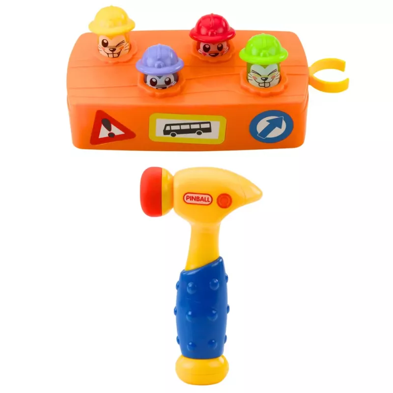 LEAN TOYS Giocattolo interattivo martello colorato criceto costruzione strada