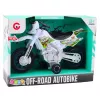 LEAN TOYS Moto da motocross off-road con trazione, luci e suoni bianca