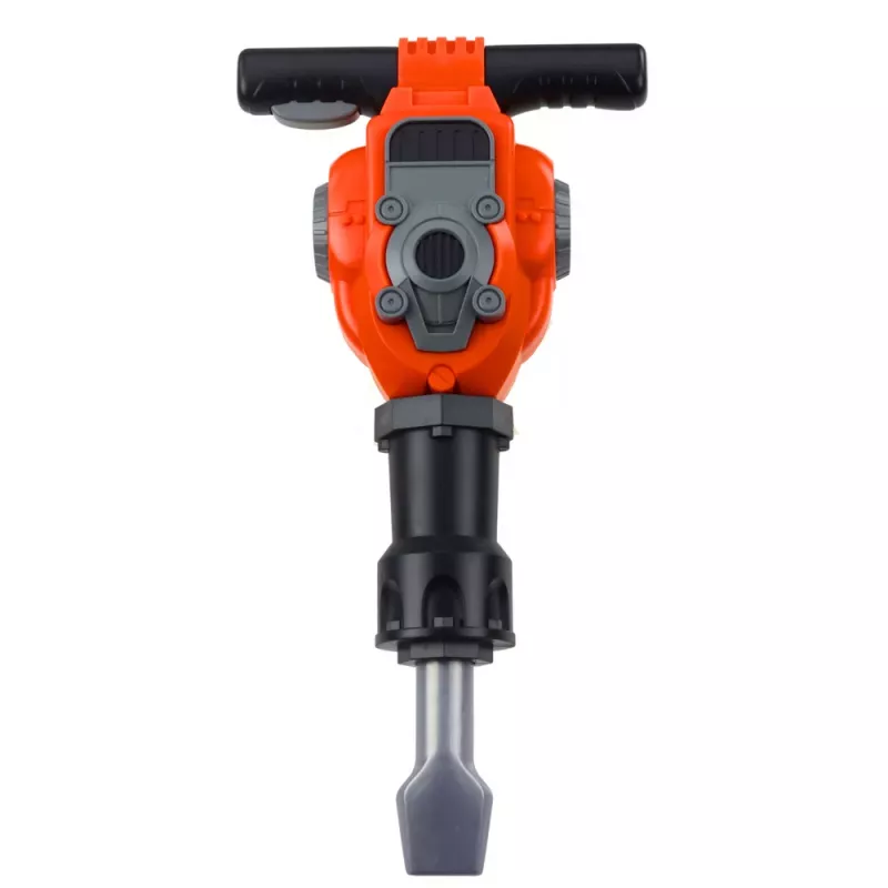 LEAN TOYS Set tuttofare con martello pneumatico e occhiali protettivi, arancione