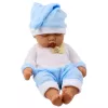 LEAN TOYS Bambola neonata dormiente in pigiama blu con berretto con pompon