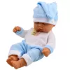 LEAN TOYS Bambola neonata dormiente in pigiama blu con berretto con pompon