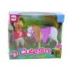 LEAN TOYS Set mini bambole con costume da equitazione e sella