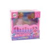 LEAN TOYS Set mini bambola in pigiama con letto rosa