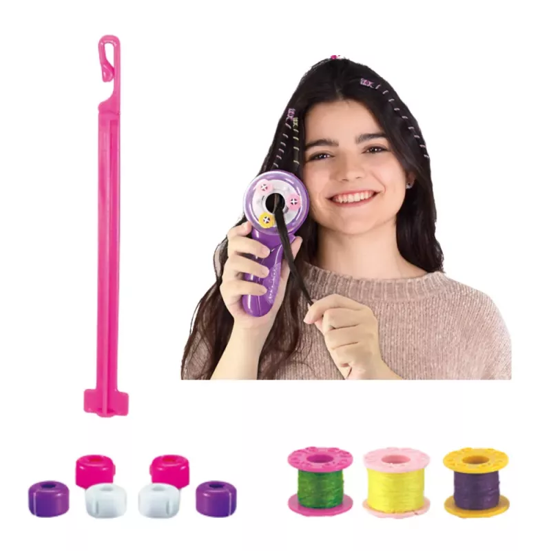 LEAN TOYS Set acconciature bellezza macchina per intrecciare fili elastici perline
