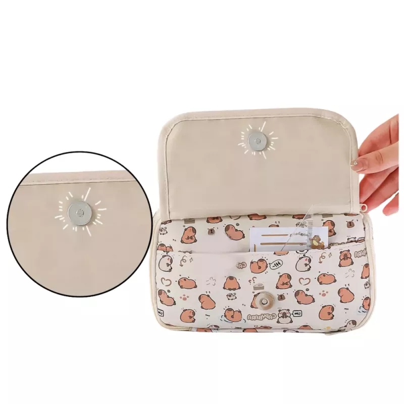 LEAN Astuccio scolastico set capibara bianco 21 cm