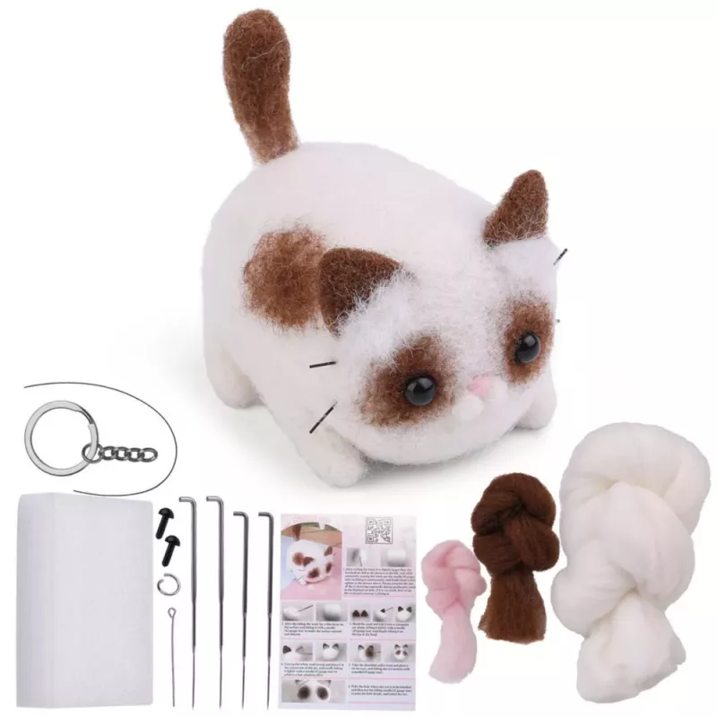 LEAN TOYS Kit fai da te per infeltrimento - lana pettinata cane gatto mix