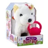 LEAN TOYS Cane interattivo con fiocchi al guinzaglio, cammina e abbaia, bianco
