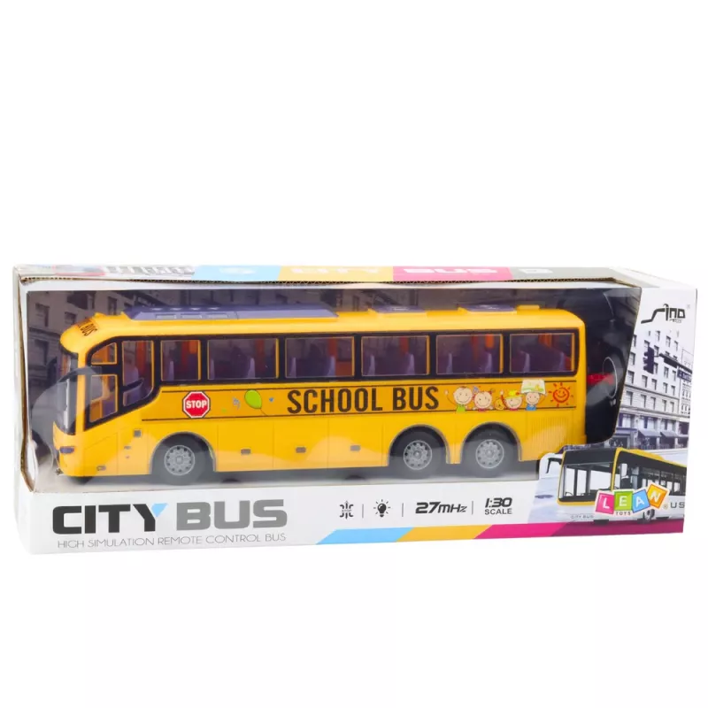 LEAN TOYS RC Scuolabus 1:30 radiocomando con luci giallo