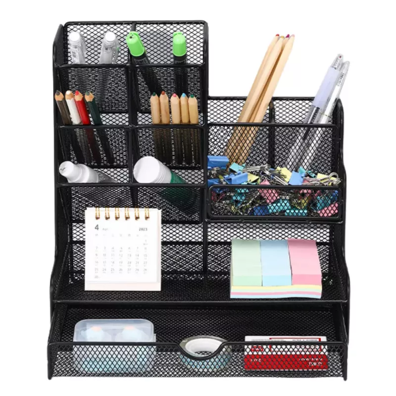 LEAN Contenitore organizer da ufficio in metallo nero