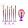 LEAN Set di pennelli da trucco coda di sirena viola-rosa 8 pz.
