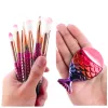 LEAN Set di pennelli da trucco coda di sirena viola-rosa 8 pz.