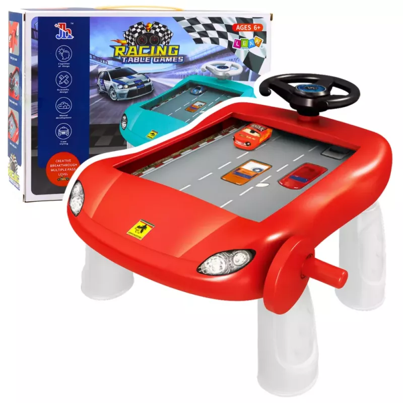 LEAN TOYS Simulatore di guida tavolo educativo manuale rosso