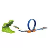LEAN TOYS Pista per auto con lanciatore a catapulta coccodrillo