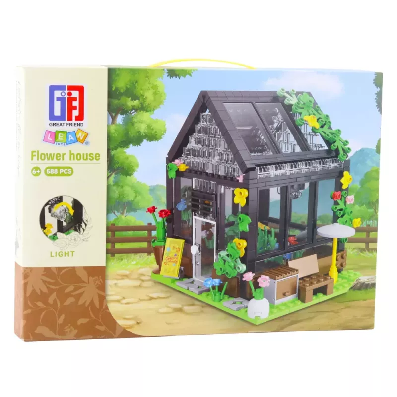 LEAN TOYS Mini serra casa da giardino mattoncini 588 pezzi