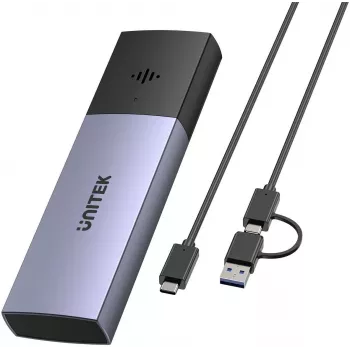 UNITEK SolidForce Smart case per SSD M.2 NVMe PCIe antismarrimento USB 3.2 Gen 2 Type-C 10Gbps senza attrezzi