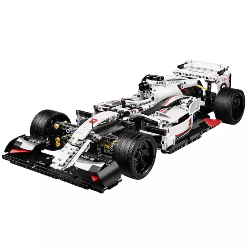 LEAN TOYS Mattoncini da costruzione Auto da corsa F1 bianca e rossa 1235 pz.