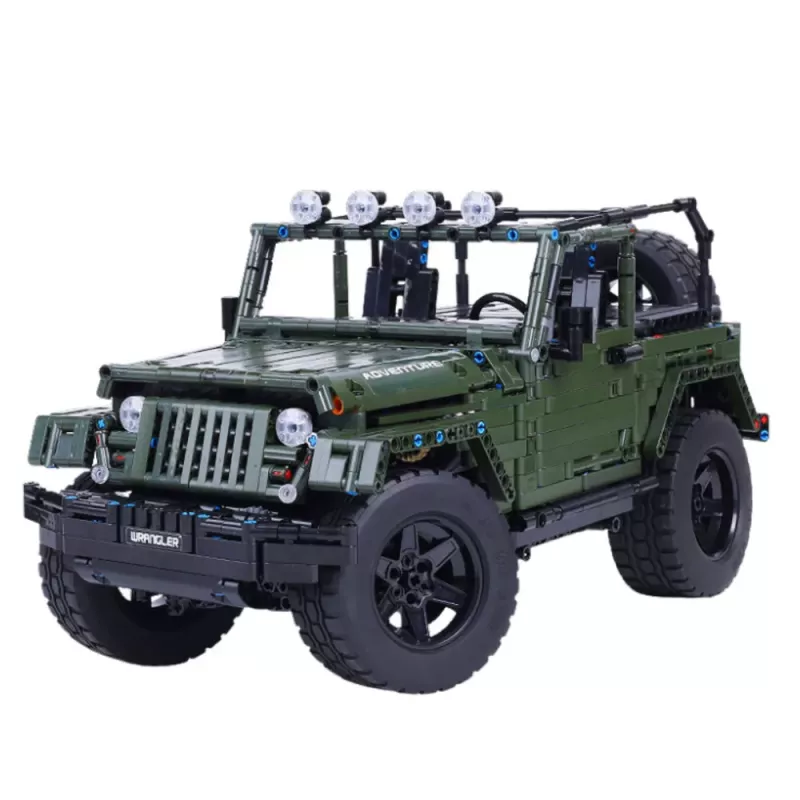 LEAN TOYS Mattoncini da costruzione Auto off-road verde khaki 2078 pezzi