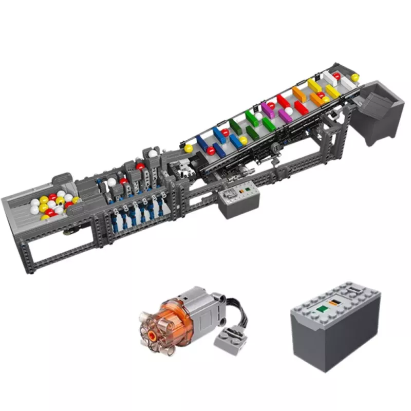 LEAN TOYS Mattoncini da costruzione Pista a sfere con motore elettrico 1281 pezzi