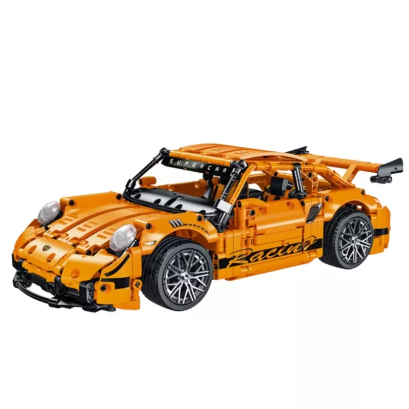 LEAN TOYS Mattoncini da costruzione Auto da corsa GT arancione 1:14 1268 pz.