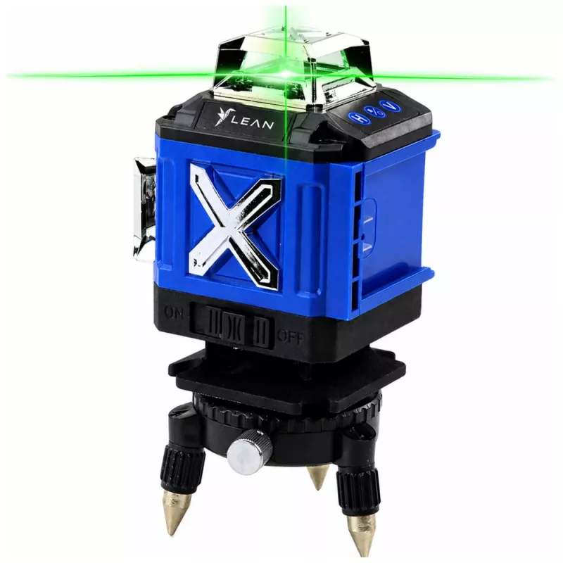 LEAN Livella laser 4D a piano 16 linee valigetta 2 batterie blu