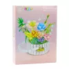 LEAN TOYS Mattoncini composizione floreale in cestino con luci LED 1376 pezzi
