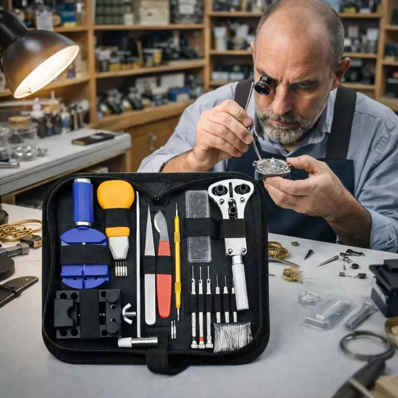 LEAN Kit riparazione orologi strumenti professionali valigetta 147 pz.