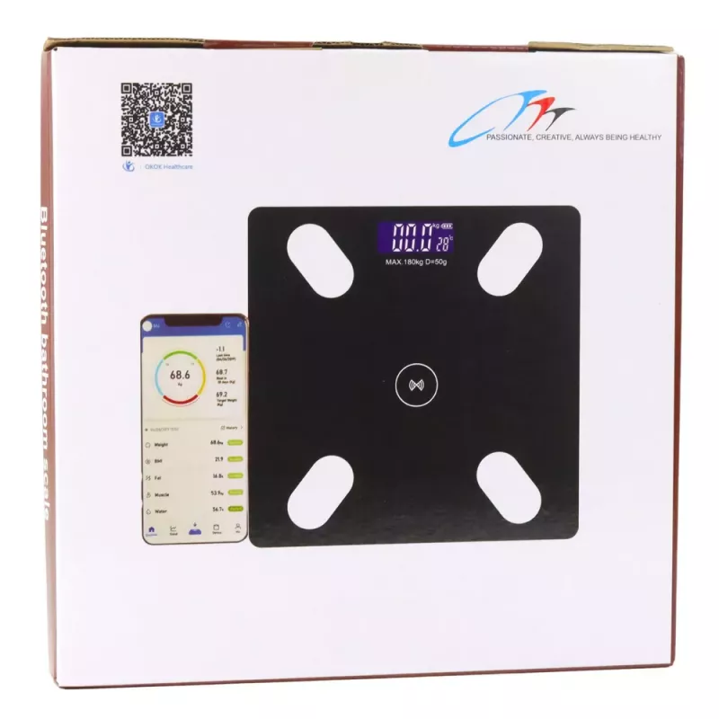 LEAN Bilancia pesapersone elettronica con funzione Smart Bluetooth applicazione BMI BMR