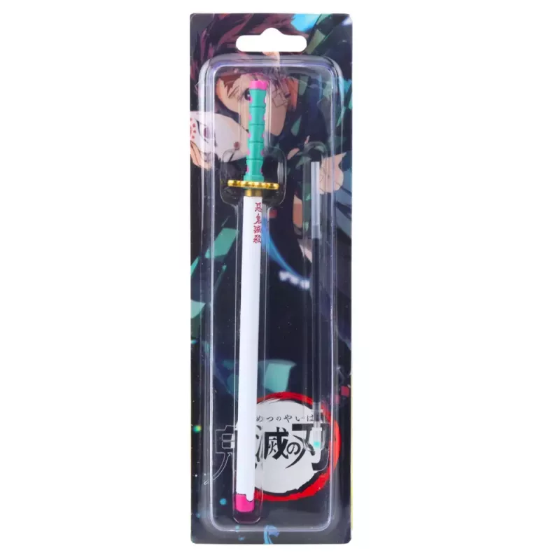 LEAN Penna a sfera Katana spada anime metallo inchiostro nero ricaricabile turchese