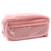 LEAN Astuccio portapenne set scolastico, espandibile, capiente, rosa, 20x10 cm
