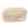 LEAN Astuccio portapenne set scolastico, espandibile, capiente, crema, beige, 20x10 cm