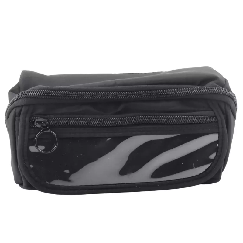 LEAN Astuccio portapenne set scolastico, espandibile, capiente, nero, 20x10 cm