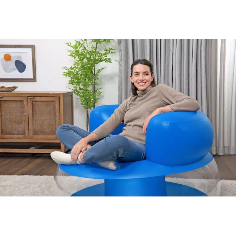 Bestway Sedia gonfiabile blu 112 x 112 x 70 cm
