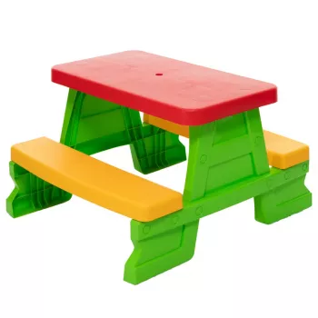 Dorex set tavolo e panche da giardino per bambini verde 5067